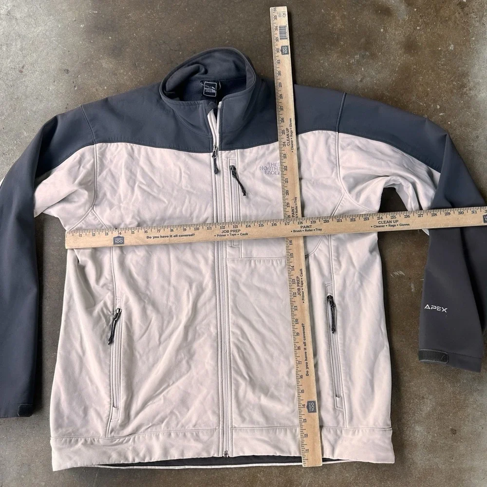 The North Face Apex Bionic Jacket Mens XL White Gray Full Zip Softshell Outdoor